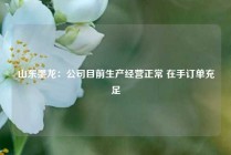 山东墨龙：公司目前生产经营正常 在手订单充足