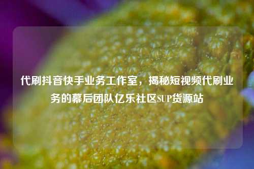 代刷抖音快手业务工作室，揭秘短视频代刷业务的幕后团队亿乐社区SUP货源站  第1张